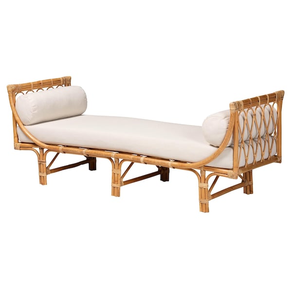Bali & Pari Macias Modern Bohemian Natural Brown Rattan Daybed 239-13405-ZORO - main